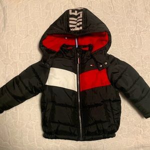 Tommy Hilfiger toddler boy 18 month red white and black puffer jacket